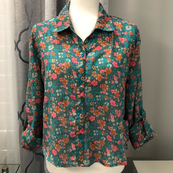 Floral Vintage Button Down Top - Picture 1 of 3